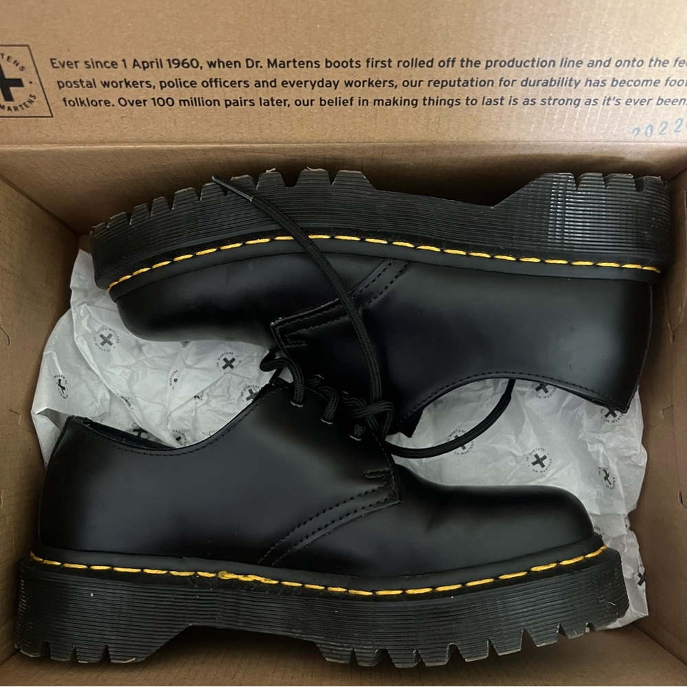 DR. MARTENS 1461 Bex Platform Patent Leather Oxford Shoes